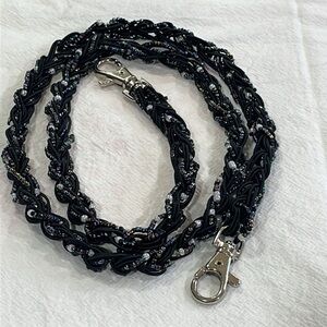 Black and Multi Color Beaded replacement clutch purse strap